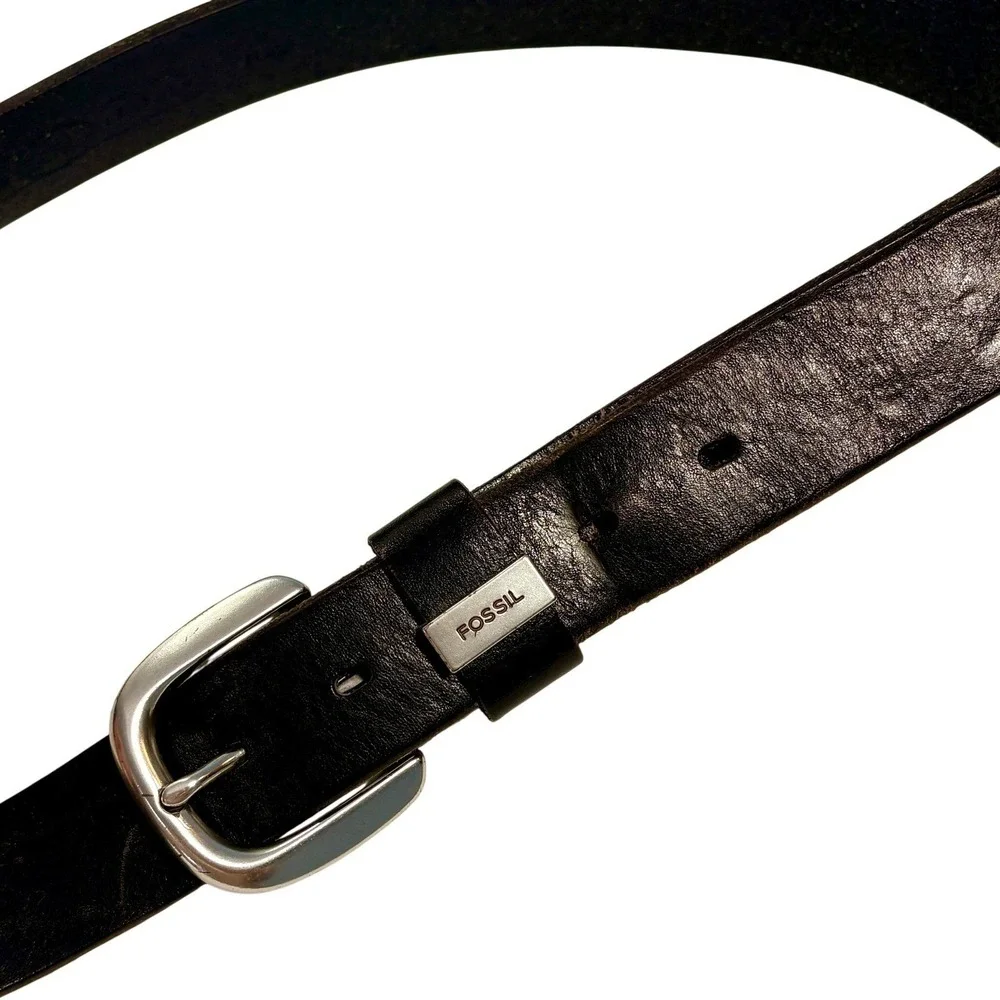 Fossil Mens Brown Leather Belt Size XL Classic Heritage Workwear Utility‎